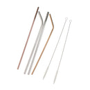 5pcs Set Reusable Metal Steel Drinking Straws with Cleaning Brush