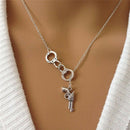 Stylish 1Pcs Handcuff and Gun Lariat Necklace Pendant Necklace JR