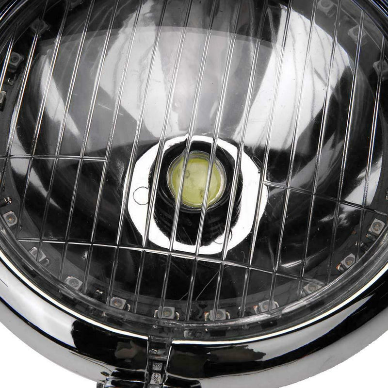 Motorcycle LED Headlight Passing Light Angel Eye 12V Spot Lamp Universal
