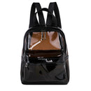 Clear Transparent Women Backpacks Jelly Teenage Girl Boys Schoolbag (Black)