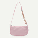 Women Casual Handbag Simple Nylon Daily Female Totes Shoulder Bags (Pink) A