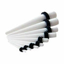 27pc White Acrylic Ear Stretcher Kit Including Tapers and Plugs 1.6mm-10mm A8L6