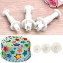 3Pcs Star Shape Sugarcraft Decorating Plunger Paste Cookie Cake Cutter M FPU