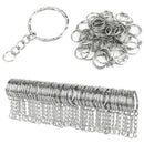 100 Pcs/Lot Dia 25Mm Polished Keyring Keychain Split Ring with Short Chain  G3L3