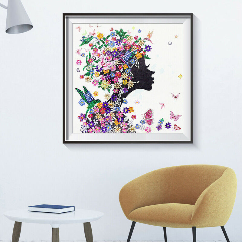 5D DIY Special Shaped Diamond Painting Girl Cross Stitch Mosaic Craft Kit