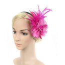 2pcs 1920s  Feather Fascinator Flower Veil Hat Headband Fancy Dress