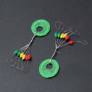 600 Pcs/100 Groups Fishing Bobber Stopper 6 In 1 Colorful Rubber Oval Float Q6A9