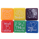 6Pcs/set Square Teacher's Stamp Teacher's Comment Stamp Water Stamp Pretty
