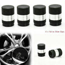 4x Black Car Wheel Tyre Tire Valve Stems Air Dust Cover Screw Caps Accessories