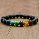 7 Chakra Healing Beads Bracelet Natural Lava Stone Diffuser Bracelet Jewelr Z5Q4