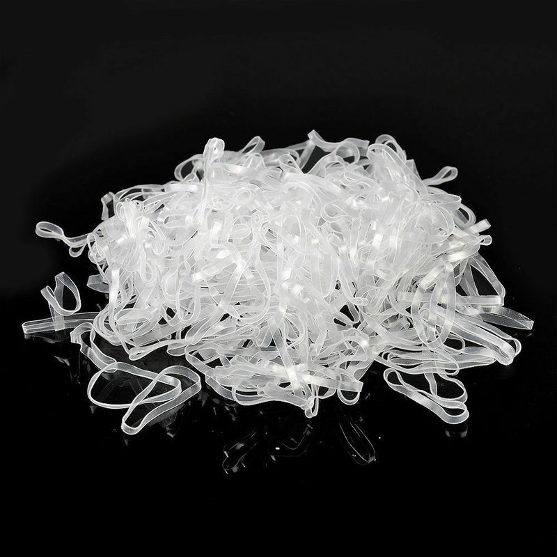 500X Mini clear Hair Elastics Rubber Bands Braids Braiding Plaits Small Bands