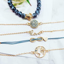 Letter Love Chain Bracelet Set Turtle Map Beads Women Jewelry Pendant Gifts
