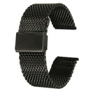 22mm Unisex Stainless Steel Chainmail Watch Strap Band New Year Gift black Y6B9
