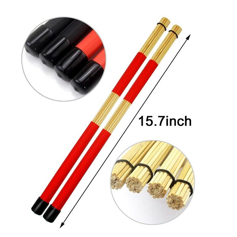 2 Pairs Drum Sticks Brushes Hot Rods Rute Jazz Drumsticks Practical Drumsti