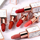 Macfee Brand Makeup White Jade Marble Matte Lipsticks Waterproof Long Lasti