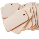100 Piece Natural Rectangle Blank Wooden Gift Tags Wood Hanging Label Plaque