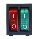 6 pin on/off double spst rocker boat switch 250V/15A 125V/20A red green light Bj