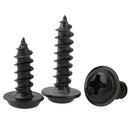 60Pcs M2* 4-12mm Phillips Pan Head Washer Self Tapping Screws kits Zinc Black