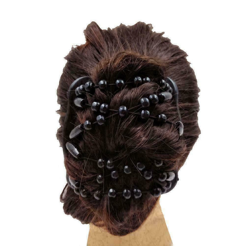 Women Magic Variety Hair Comb Imitation Wood Double Row M9S4 In Bead Change Y7Q4