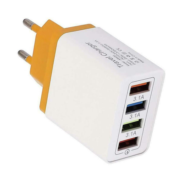 4 USB Color Travel Charger 3A Phone Fast Charging Charger EU-Plug Adapter