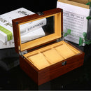 3 Grids Wooden Watch Display Case Jewelry Collection Storage Holder Boxes