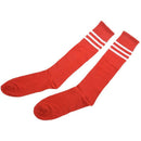 Old School White Stripe on Red Knee High Athletic Sports Tube Sock