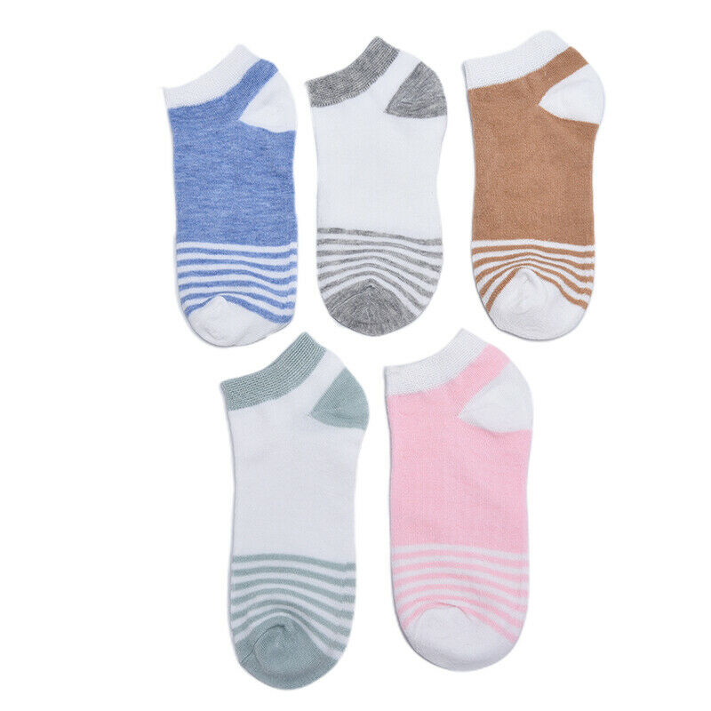 Women Strips Comfortable Cotton Sock Slippers Short Ankle  OZ