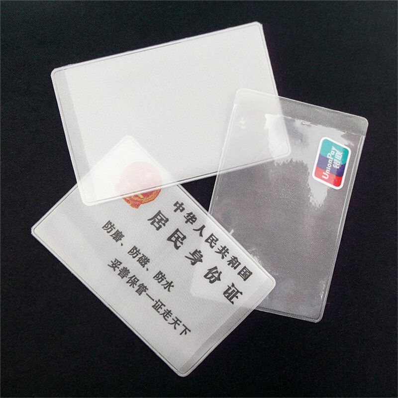 10X PVC Credit Card Holder Protect ID Card Business Card Cover Clear Frosted Z