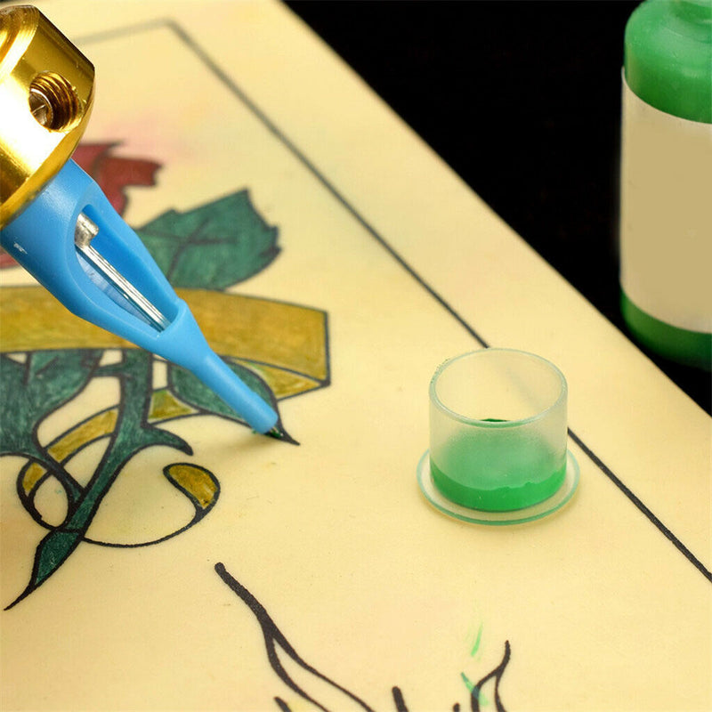 Disposable Lot Tattoo Ink Caps Cups Pigment Holder Caps with Cup Base 100pcs