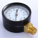 50mm 1/4" 0.25" 1305 0/100PSI Low Pressure Gauge for air steam water Bottom+Case