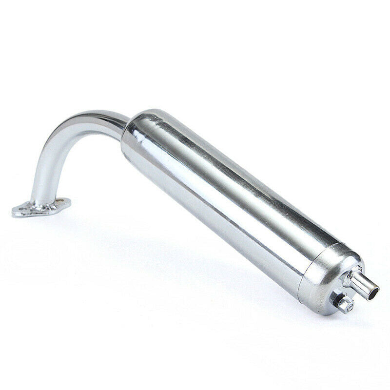 Chrome Muffler Exhaust Pipe 2-Stroke Motorized Bicycle Bike 49cc 60cc 66cc 80 BX