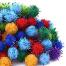 Lot 100pcs Glitter Tinsel Pompom Balls Small Ball Cat Toys pet Puppy Making A0I6