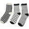 Autumn Winter Women Men Unisex Cotton Retro Socks 3 Pairs/lot Black+White E7P8