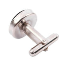 1Pair Mens Dress Round Cloth Cufflinks For Business Shirt Wedding Party BlacR7E7