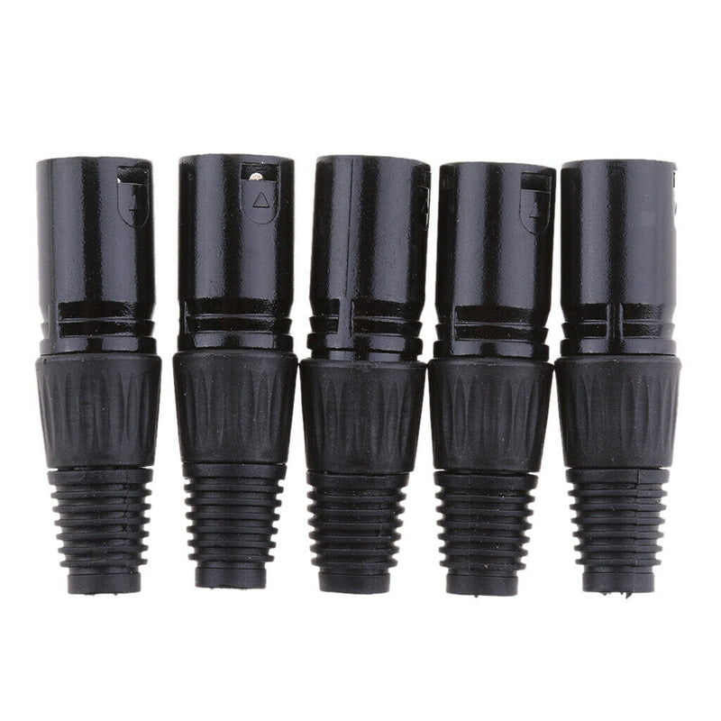 5pcs XLR 3 Pin Microphone Mic Male Audio Cable Plug