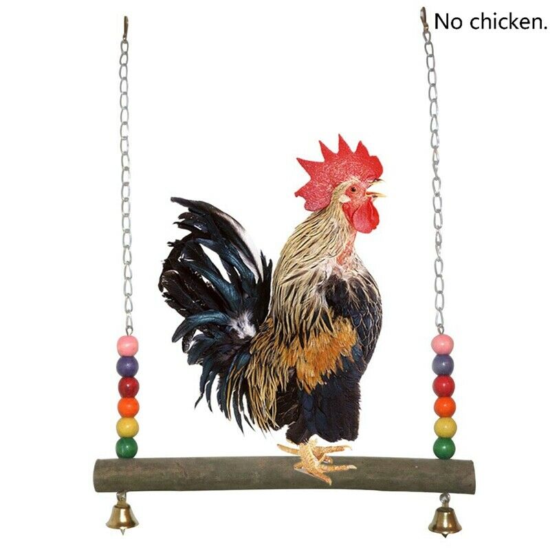 Chicken Swing Wooden Colorful Chicken Toys For Hens Bird Parrot Trainning L W8N1