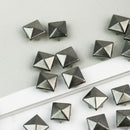 100 x 10mm Pyramid Studs Dark Grey Spots Spikes Rivets Punk Goth Leathe HIF