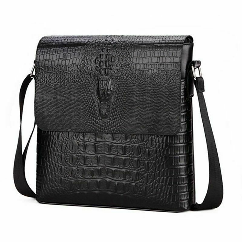 New Men's Alligator Pattern Flap Shoulder Bags For Men Messenger Bag Busine P6X9