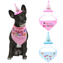 2pcs Pet Dog Cat Birthday Party Hat Lovely Happy Birthday Cap Scarf Set