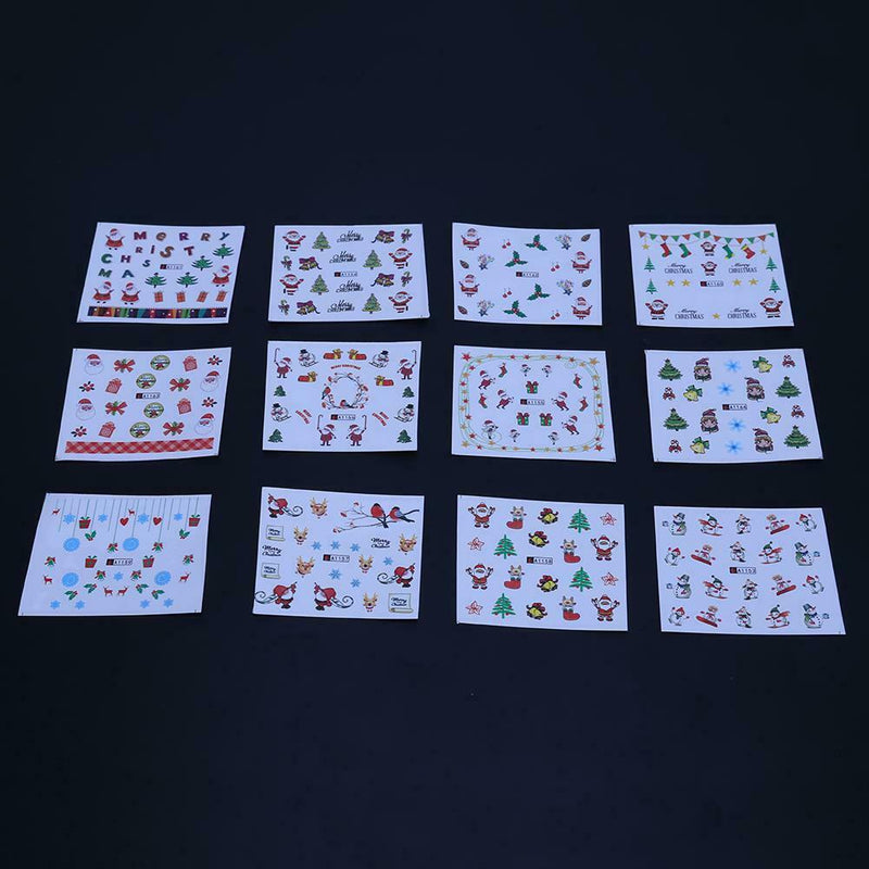 12pcs/Set Nail Art Stickers Christmas-Pattern Nail Stickers(1153-1164)