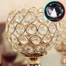 Crystal Candle Holders Stand Metal Pillar Candlesticks Set Mother's Day Hol