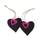 10 Wood Mini Chalkboard Hanging Tag Wedding Gifts Party Favors Fuchsia Heart