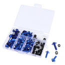 158 Pcs Motorcycle Metal Complete Fairing Bolt Kit Fastener Clips Screws -Blue