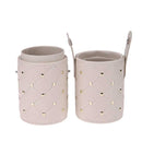 Leather Rhombus Rivet Makeup Storage Holder Cup w/Buckle for Makeup Brush SN9F