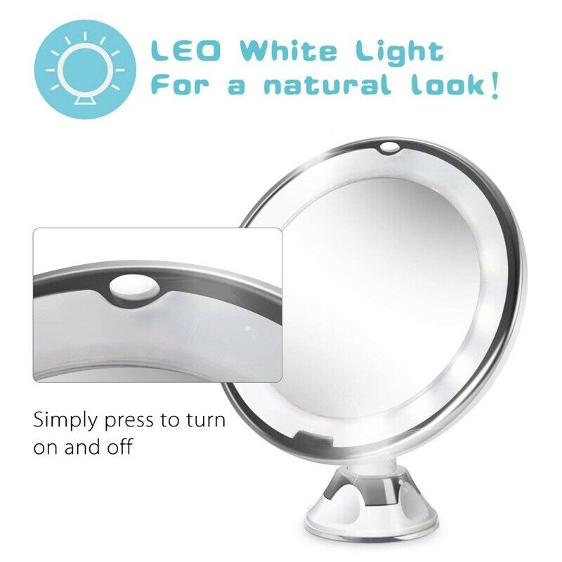 10X Magnifying Lighted Vanity Makeup Mirror With Natural White Led, 360 Deg Z2U5