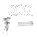 30 Pieces Wig Making Pins Needles Set, Wig T Pins J Pins C Curved Needles Hair