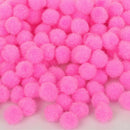500Pcs Vibrant Colours Fluffy Small Craft Pompoms 18mm Pink