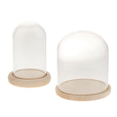 2-pack Transparant Festival Glass Dome with Base Retro Display Bell Jar Case