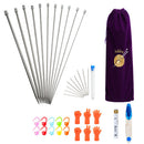 42Pcs Ergonomic Crochet Hooks Set with Storage Poucn Bag Knitting Needles Kits
