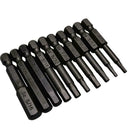 10 Pcs Hex Head Allen Wrench Drill Bit Set Magnetic Shank Quick Release Tip R3D4
